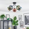 Koyoto Plafondlamp, Kogellampje 52 cm Blauw, Groen, Duidelijk, Koperkleurig, 5-lichts