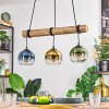 Koyoto Hanglamp, Kogellampje, Hanglamp Natuurlijke kleuren, Zwart, 3-lichts