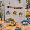 Koyoto Hanglamp, Kogellampje, Hanglamp Natuurlijke kleuren, Zwart, 3-lichts