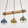 Koyoto Hanglamp, Kogellampje, Hanglamp Natuurlijke kleuren, Zwart, 3-lichts