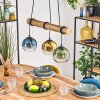 Koyoto Hanglamp, Kogellampje, Hanglamp Natuurlijke kleuren, Zwart, 3-lichts