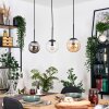 Gastor Hanglamp, Kogellampje, Hanglamp Amber, Duidelijk, Rookkleurig, 3-lichts