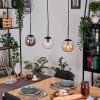 Gastor Hanglamp, Kogellampje, Hanglamp Amber, Duidelijk, Rookkleurig, 3-lichts