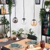 Gastor Hanglamp, Kogellampje, Hanglamp Amber, Duidelijk, Rookkleurig, 3-lichts