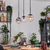 Gastor Hanglamp, Kogellampje, Hanglamp Amber, Duidelijk, Rookkleurig, 3-lichts