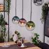 Gastor Hanglamp, Kogellampje, Hanglamp Blauw, Groen, Duidelijk, Koperkleurig, 3-lichts