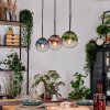 Gastor Hanglamp, Kogellampje, Hanglamp Blauw, Groen, Duidelijk, Koperkleurig, 3-lichts