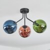 Gastor Plafondlamp, Kogellampje Blauw, Groen, Koperkleurig, 3-lichts