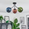 Gastor Plafondlamp, Kogellampje Blauw, Groen, Koperkleurig, 3-lichts
