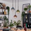Gastor Hanglamp, Kogellampje, Hanglamp Blauw, Groen, Duidelijk, Koperkleurig, 3-lichts