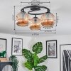 Ripoll Plafondlamp, Kogellampje Amber, 3-lichts