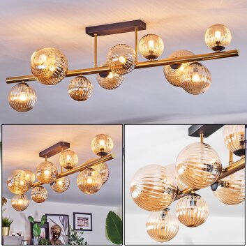 Chehalis Plafondlamp, Kogellampje Goud, Zwart, 10-lichts