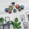 Koyoto Plafondlamp, Kogellampje 82 cm Blauw, Groen, Koperkleurig, 7-lichts