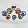Koyoto Plafondlamp, Kogellampje 82 cm Blauw, Groen, Koperkleurig, 7-lichts