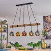Ripoll Hanglamp, Kogellampje, Hanglamp Natuurlijke kleuren, Zwart, 5-lichts