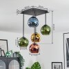 Koyoto Plafondlamp, Kogellampje Blauw, Goud, Groen, Koperkleurig, 5-lichts