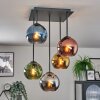Koyoto Plafondlamp, Kogellampje Blauw, Chroom, Goud, Groen, Koperkleurig, Rookkleurig, 5-lichts