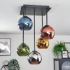 Koyoto Plafondlamp, Kogellampje Blauw, Chroom, Goud, Groen, Koperkleurig, Rookkleurig, 5-lichts