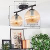 Koyoto Plafondlamp, Kogellampje Amber, 2-lichts