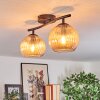 Koyoto Plafondlamp, Kogellampje Amber, 2-lichts
