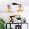 Koyoto Plafondlamp, Kogellampje Amber, 2-lichts