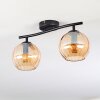 Koyoto Plafondlamp, Kogellampje Amber, 2-lichts
