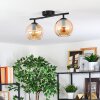 Koyoto Plafondlamp, Kogellampje Amber, 2-lichts