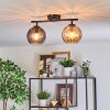 Koyoto Plafondlamp, Kogellampje Amber, Rookkleurig, 2-lichts