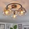 Ripoll Plafondlamp, Kogellampje Amber, Duidelijk, Rookkleurig, 3-lichts
