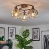 Ripoll Plafondlamp, Kogellampje Amber, Duidelijk, Rookkleurig, 3-lichts