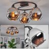 Ripoll Plafondlamp, Kogellampje Chroom, Rookkleurig, 3-lichts