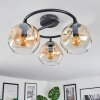 Ripoll Plafondlamp, Kogellampje Amber, Duidelijk, 3-lichts