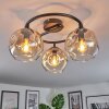 Ripoll Plafondlamp, Kogellampje Amber, Duidelijk, 3-lichts