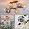 Ripoll Plafondlamp, Kogellampje Amber, Duidelijk, Rookkleurig, 6-lichts