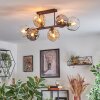 Ripoll Plafondlamp, Kogellampje Amber, Duidelijk, Rookkleurig, 6-lichts