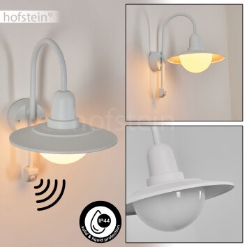Pohei Wandlamp voor buiten Wit, 1-licht, Bewegingsmelder