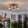 Baripada Plafondlamp Antraciet, Chroom, 3-lichts