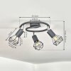 Baripada Plafondlamp Antraciet, Chroom, 3-lichts