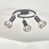 Baripada Plafondlamp Antraciet, Chroom, 3-lichts