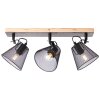Brilliant Whole Spotlamp Hout donker, Zwart, 3-lichts