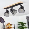 Panaguá Plafondlamp Hout licht, Zwart, 3-lichts