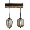 Globo LOREY Hanger Hout donker, Zwart, 4-lichts