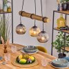 Ripoll Hanglamp, Kogellampje, Hanglamp Natuurlijke kleuren, Zwart, 3-lichts