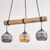 Ripoll Hanglamp, Kogellampje, Hanglamp Natuurlijke kleuren, Zwart, 3-lichts