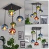 Koyoto Plafondlamp, Kogellampje Blauw, Groen, Duidelijk, Koperkleurig, 5-lichts