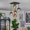 Koyoto Plafondlamp, Kogellampje Blauw, Groen, Duidelijk, Koperkleurig, 5-lichts