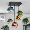 Koyoto Plafondlamp, Kogellampje Blauw, Goud, Groen, Duidelijk, Koperkleurig, 5-lichts