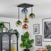 Koyoto Plafondlamp, Kogellampje Blauw, Goud, Groen, Duidelijk, Koperkleurig, 5-lichts