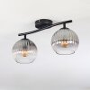 Koyoto Plafondlamp, Kogellampje Duidelijk, Rookkleurig, 2-lichts