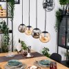 Gastor Hanglamp, Kogellampje, Hanglamp Amber, Rookkleurig, 4-lichts